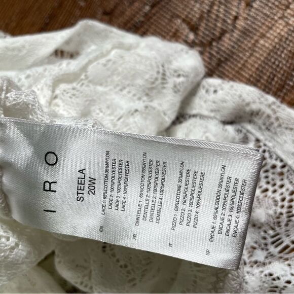 IRO Embroidered Lace Peplum Top in White 42 - Picture 12 of 12